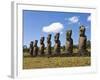 Ahu Tongariki, Tongariki Is a Row of 15 Giant Stone Moai Statues, Rapa Nui, Chile-Gavin Hellier-Framed Photographic Print