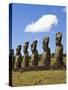 Ahu Tongariki, Tongariki Is a Row of 15 Giant Stone Moai Statues, Rapa Nui, Chile-Gavin Hellier-Stretched Canvas