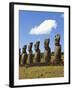 Ahu Tongariki, Tongariki Is a Row of 15 Giant Stone Moai Statues, Rapa Nui, Chile-Gavin Hellier-Framed Photographic Print