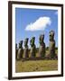 Ahu Tongariki, Tongariki Is a Row of 15 Giant Stone Moai Statues, Rapa Nui, Chile-Gavin Hellier-Framed Photographic Print