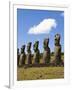 Ahu Tongariki, Tongariki Is a Row of 15 Giant Stone Moai Statues, Rapa Nui, Chile-Gavin Hellier-Framed Photographic Print