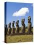 Ahu Tongariki, Tongariki Is a Row of 15 Giant Stone Moai Statues, Rapa Nui, Chile-Gavin Hellier-Stretched Canvas