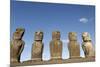 Ahu Tongariki Where 15 Moai Statues Stand with their Backs to the Ocean-Jean-Pierre De Mann-Mounted Photographic Print