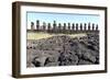 Ahu Tongariki Where 15 Moai Statues Stand with their Backs to the Ocean-Jean-Pierre De Mann-Framed Photographic Print