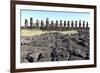 Ahu Tongariki Where 15 Moai Statues Stand with their Backs to the Ocean-Jean-Pierre De Mann-Framed Photographic Print