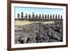 Ahu Tongariki Where 15 Moai Statues Stand with their Backs to the Ocean-Jean-Pierre De Mann-Framed Photographic Print