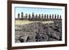 Ahu Tongariki Where 15 Moai Statues Stand with their Backs to the Ocean-Jean-Pierre De Mann-Framed Photographic Print