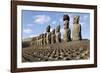 Ahu Tongariki Where 15 Moai Statues Stand with their Backs to the Ocean-Jean-Pierre De Mann-Framed Photographic Print