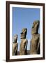 Ahu Tongariki Where 15 Moai Statues Stand with their Backs to the Ocean-Jean-Pierre De Mann-Framed Photographic Print