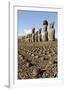 Ahu Tongariki Where 15 Moai Statues Stand with their Backs to the Ocean-Jean-Pierre De Mann-Framed Photographic Print