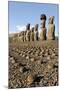 Ahu Tongariki Where 15 Moai Statues Stand with their Backs to the Ocean-Jean-Pierre De Mann-Mounted Photographic Print