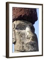Ahu Tongariki Where 15 Moai Statues Stand with their Backs to the Ocean-Jean-Pierre De Mann-Framed Photographic Print