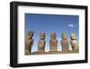 Ahu Tongariki Where 15 Moai Statues Stand with their Backs to the Ocean-Jean-Pierre De Mann-Framed Photographic Print