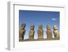 Ahu Tongariki Where 15 Moai Statues Stand with their Backs to the Ocean-Jean-Pierre De Mann-Framed Photographic Print