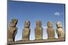 Ahu Tongariki Where 15 Moai Statues Stand with their Backs to the Ocean-Jean-Pierre De Mann-Mounted Photographic Print