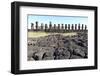 Ahu Tongariki Where 15 Moai Statues Stand with their Backs to the Ocean-Jean-Pierre De Mann-Framed Photographic Print