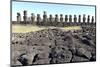 Ahu Tongariki Where 15 Moai Statues Stand with their Backs to the Ocean-Jean-Pierre De Mann-Mounted Photographic Print