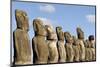 Ahu Tongariki Where 15 Moai Statues Stand with their Backs to the Ocean-Jean-Pierre De Mann-Mounted Photographic Print