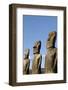 Ahu Tongariki Where 15 Moai Statues Stand with their Backs to the Ocean-Jean-Pierre De Mann-Framed Photographic Print