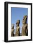 Ahu Tongariki Where 15 Moai Statues Stand with their Backs to the Ocean-Jean-Pierre De Mann-Framed Photographic Print