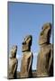 Ahu Tongariki Where 15 Moai Statues Stand with their Backs to the Ocean-Jean-Pierre De Mann-Mounted Photographic Print