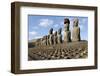 Ahu Tongariki Where 15 Moai Statues Stand with their Backs to the Ocean-Jean-Pierre De Mann-Framed Photographic Print