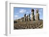 Ahu Tongariki Where 15 Moai Statues Stand with their Backs to the Ocean-Jean-Pierre De Mann-Framed Photographic Print