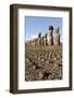 Ahu Tongariki Where 15 Moai Statues Stand with their Backs to the Ocean-Jean-Pierre De Mann-Framed Photographic Print