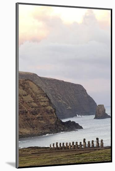 Ahu Tongariki Where 15 Moai Statues Stand with their Backs to the Ocean-Jean-Pierre De Mann-Mounted Photographic Print