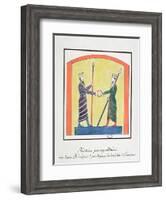 Ahura Mazda and Angra Mainyu Dispute the World, Copy of a Frieze from Persepolis-null-Framed Giclee Print