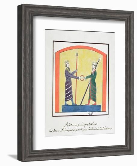 Ahura Mazda and Angra Mainyu Dispute the World, Copy of a Frieze from Persepolis-null-Framed Giclee Print
