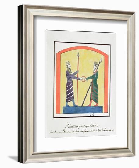 Ahura Mazda and Angra Mainyu Dispute the World, Copy of a Frieze from Persepolis-null-Framed Giclee Print