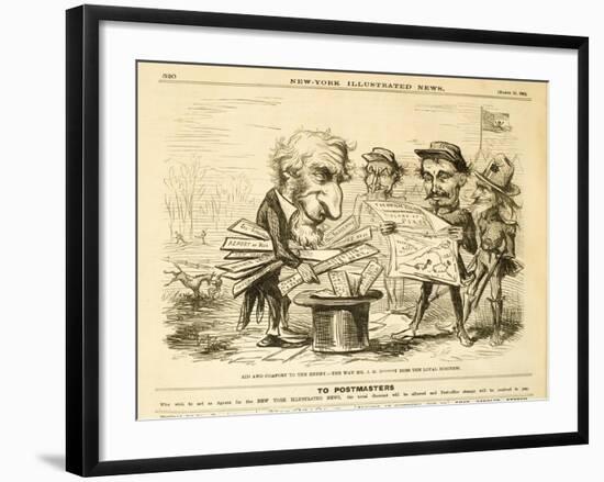 Aid and Comfort to the Enemy. - the Way Mr. J.G. B*****T Does the Loyal Business, 1862-Thomas Nast-Framed Giclee Print