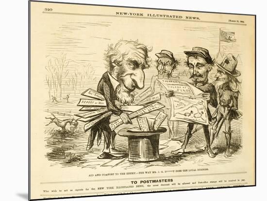 Aid and Comfort to the Enemy. - the Way Mr. J.G. B*****T Does the Loyal Business, 1862-Thomas Nast-Mounted Giclee Print