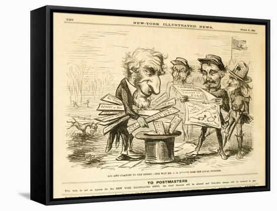 Aid and Comfort to the Enemy. - the Way Mr. J.G. B*****T Does the Loyal Business, 1862-Thomas Nast-Framed Stretched Canvas