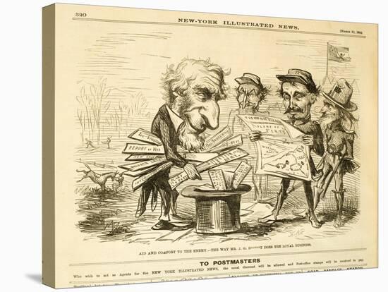 Aid and Comfort to the Enemy. - the Way Mr. J.G. B*****T Does the Loyal Business, 1862-Thomas Nast-Stretched Canvas