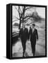 Aide John C. Culver Walking with Sen. Edward M. Kennedy-John Dominis-Framed Stretched Canvas