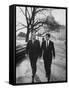 Aide John C. Culver Walking with Sen. Edward M. Kennedy-John Dominis-Framed Stretched Canvas