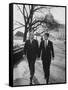 Aide John C. Culver Walking with Sen. Edward M. Kennedy-John Dominis-Framed Stretched Canvas