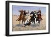 Aiding a Comrade, C.1890 (Oil on Canvas)-Frederic Remington-Framed Giclee Print