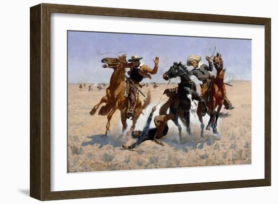 Aiding a Comrade-Frederic Sackrider Remington-Framed Giclee Print