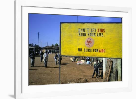 Aids Sign in the Village of Gimbii, Oromo Country, Welega State, Ethiopia, Africa-Bruno Barbier-Framed Photographic Print