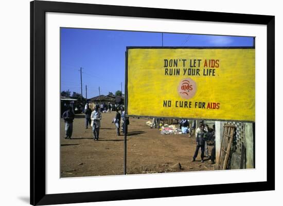 Aids Sign in the Village of Gimbii, Oromo Country, Welega State, Ethiopia, Africa-Bruno Barbier-Framed Photographic Print