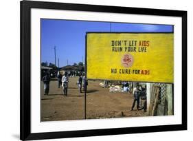 Aids Sign in the Village of Gimbii, Oromo Country, Welega State, Ethiopia, Africa-Bruno Barbier-Framed Photographic Print