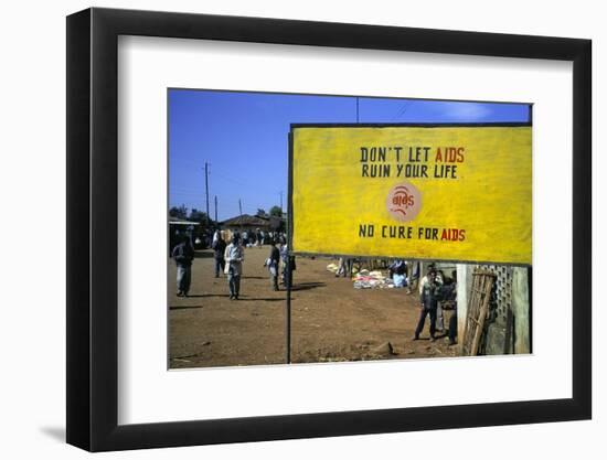 Aids Sign in the Village of Gimbii, Oromo Country, Welega State, Ethiopia, Africa-Bruno Barbier-Framed Photographic Print