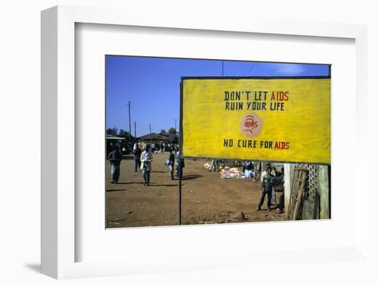 Aids Sign in the Village of Gimbii, Oromo Country, Welega State, Ethiopia, Africa-Bruno Barbier-Framed Photographic Print