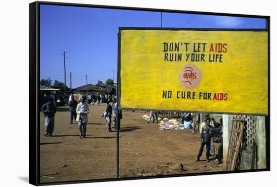 Aids Sign in the Village of Gimbii, Oromo Country, Welega State, Ethiopia, Africa-Bruno Barbier-Framed Stretched Canvas