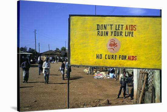 Aids Sign in the Village of Gimbii, Oromo Country, Welega State, Ethiopia, Africa-Bruno Barbier-Stretched Canvas