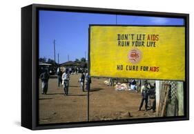 Aids Sign in the Village of Gimbii, Oromo Country, Welega State, Ethiopia, Africa-Bruno Barbier-Framed Stretched Canvas