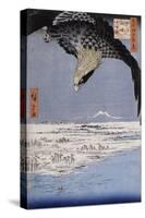 Aigle au-dessus des champs de Susaki à Fukagawa-Ando Hiroshige-Stretched Canvas